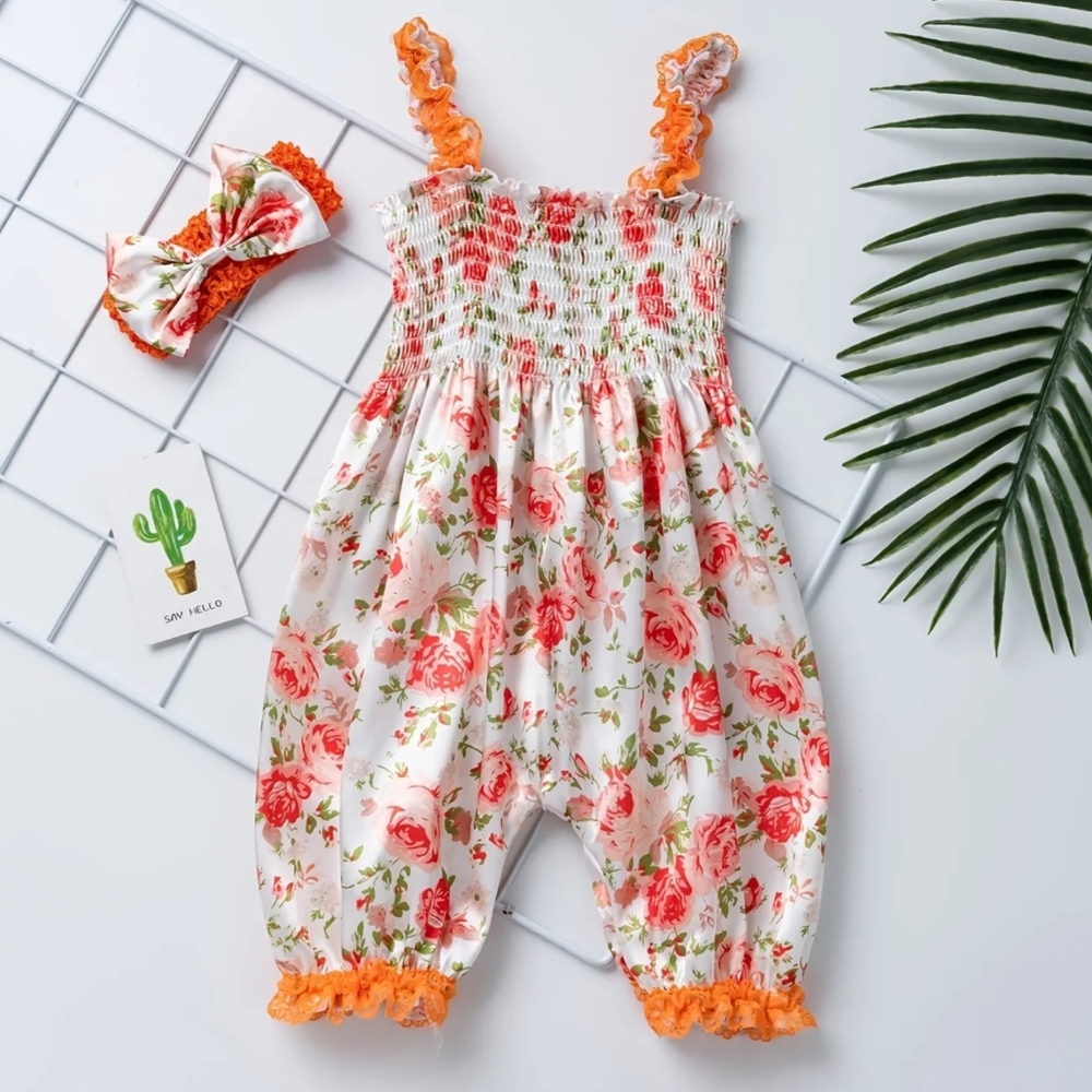 NWT Floral Cami Romper with Bow